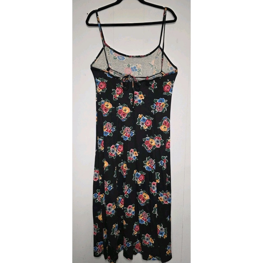 No Boundaries Floral Midi Dress Black Spaghetti‎ Strap Summer Y2K Sz M EUC - Picture 4 of 4